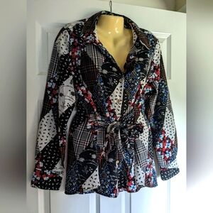 Tommy Hilfiger Black and White Floral Blouse